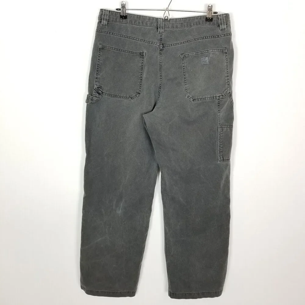 TNA Aritzia Women Straight Baggy Jeans‎ Sz 14 Gray  Grunge Streetwear